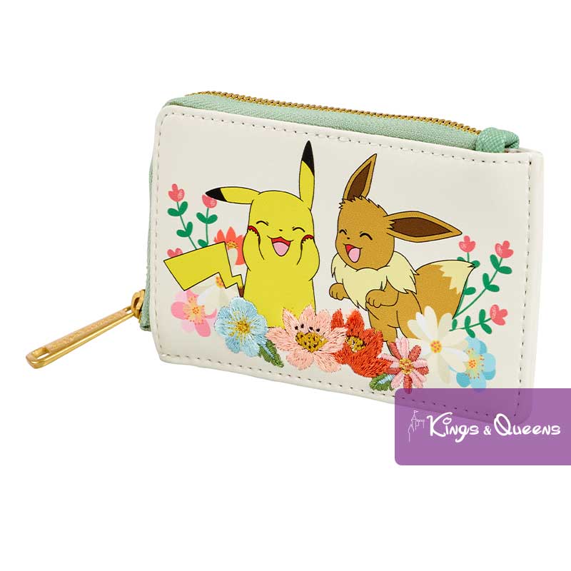 Loungefly Wallet Pokemon Pikachu and Eevee Floral