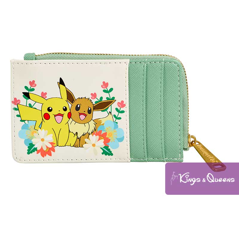Loungefly Wallet Pokemon Pikachu and Eevee Floral
