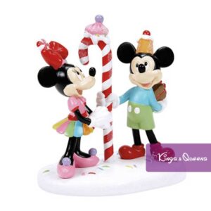 Mickey & Minnie Share a Treat Disney Christmas Village Department 56 Candy Cane