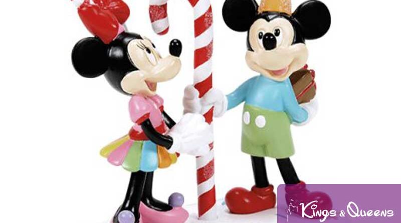 Mickey & Minnie Share a Treat Disney Christmas Village Department 56 Sweeter Than Candy Cane