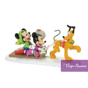 Pluto Toboggan Ride Disney Christmas Village Mickey Minnie Sleigh
