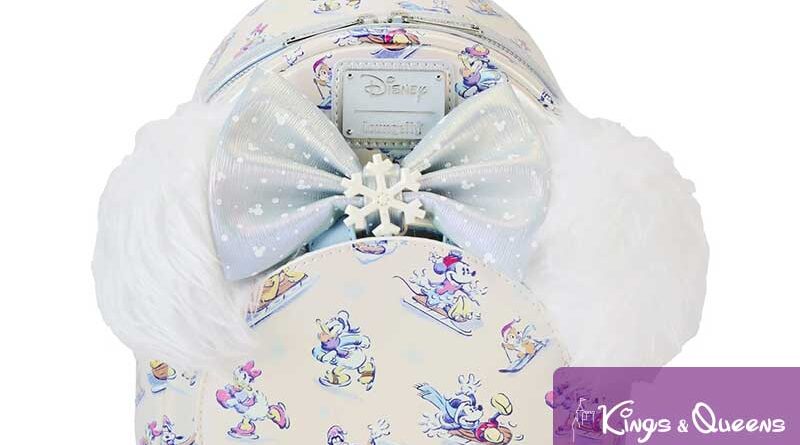 Loungefly Backpack and Headband Mickey & Friends Winter Wonderland Minnie Pluto Goofy Donald Daisy Chip Dale