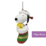 Peanuts Snoopy Woodstock Christmas Tree Hanging Ornament Hallmark Stocking