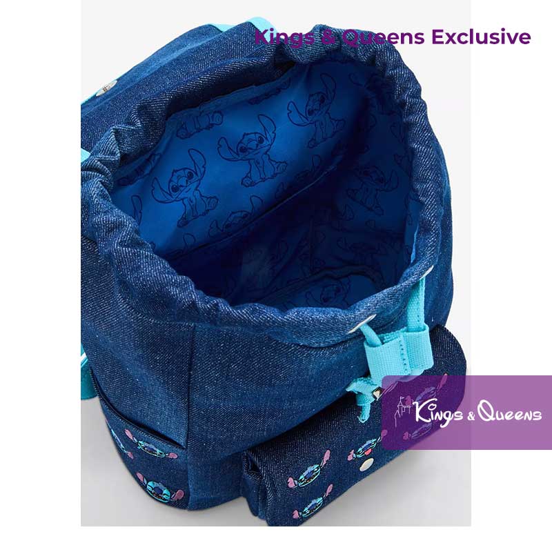 Loungefly Backpack Stitch Embroidered Denim Exclusive Disney