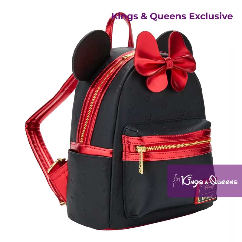 Loungefly Backpack Minnie Mouse Metallic Red Bow Exclusive Disney