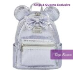 Disney Loungefly Backpack Minnie Mouse Silver Ear Exclusive Sequin