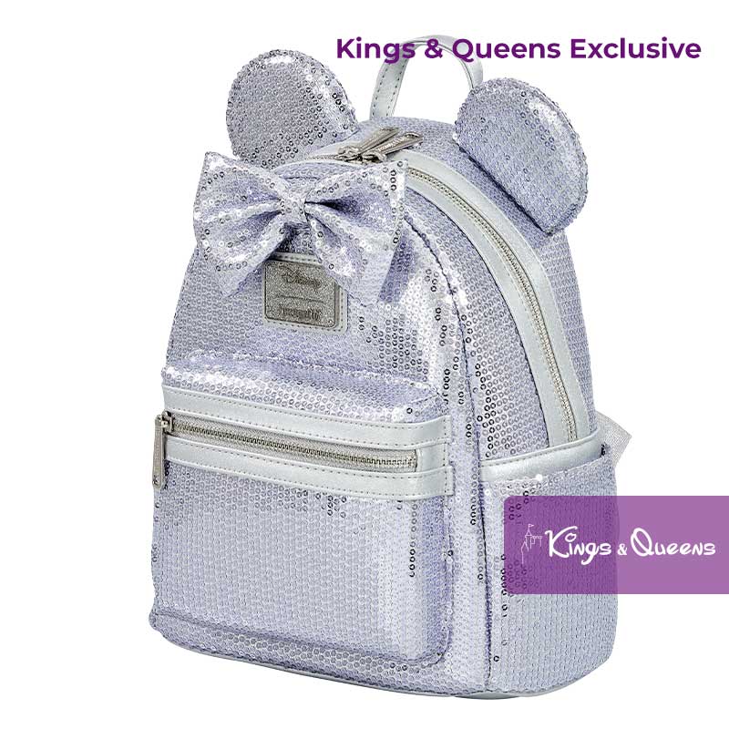 Disney Loungefly Backpack Minnie Mouse Silver Ear Exclusive Sequin