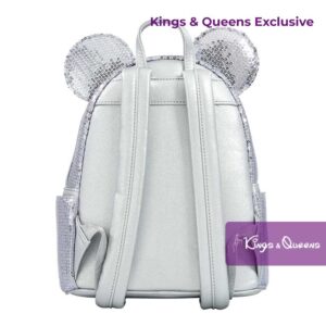 Disney Loungefly Backpack Minnie Mouse Silver Ear Exclusive Sequin