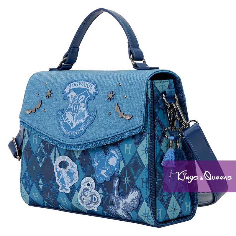Loungefly Crossbody Bag Harry Potter Denim Hogwarts Gryffindor Slytherin Ravenclaw Hufflepuff