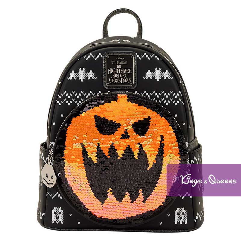 Loungefly Backpack Disney Nightmare Before Christmas Jack Skellington Pumpkin Sequin