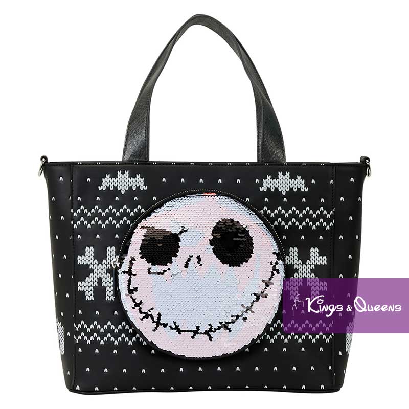 Disney Loungefly Nightmare Before Christmas Backpack Tote Crossbody Bag Convertible Jack Skellington Pumpkin Sequin