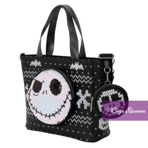 Disney Loungefly Nightmare Before Christmas Backpack Tote Crossbody Bag Convertible Jack Skellington Pumpkin Sequin