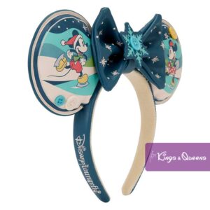 Loungefly Ear Headband Disney Mickey and Minnie Holiday Christmas Skating Winter