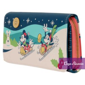 Loungefly Flap Wallet Disney Mickey and Minnie Holiday