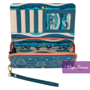 Loungefly Flap Wallet Disney Mickey and Minnie Holiday