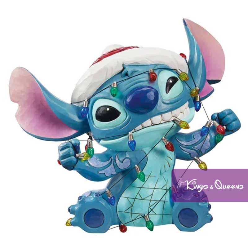 Stitch Wrapped in Christmas Lights Disney Traditions Jim Shore Statue Figurine