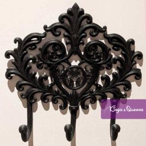 Luxery Backpack Hanger Filigree Black Triple Hook