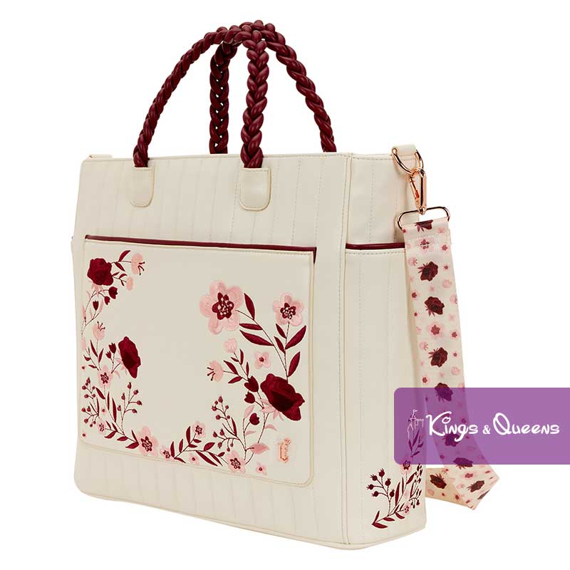 Loungefly Tote Bag Cream and Red Floral Handbag Backpack