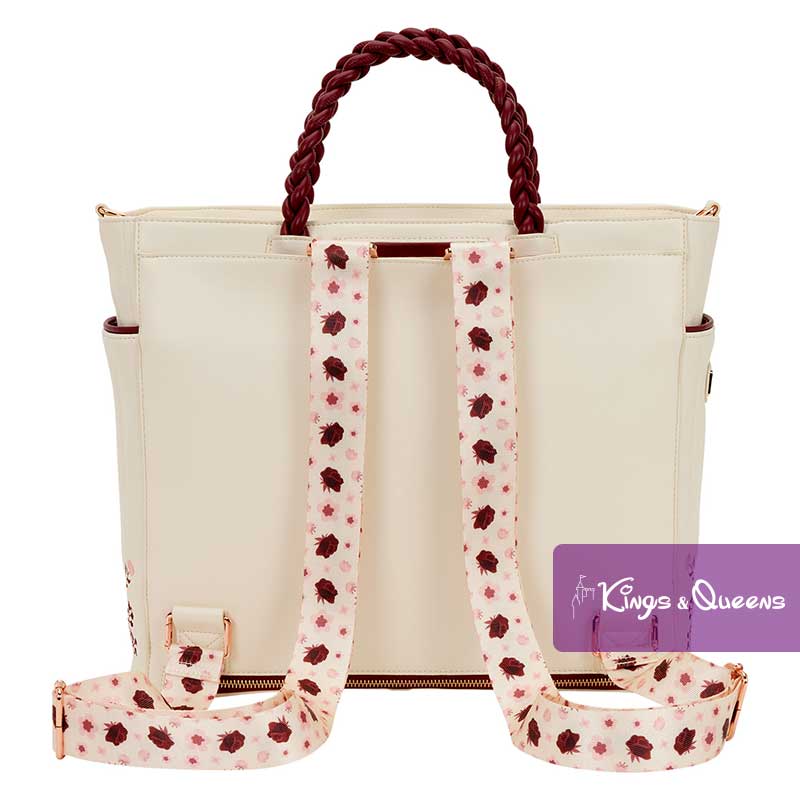 Loungefly Tote Bag Cream and Red Floral Handbag Backpack