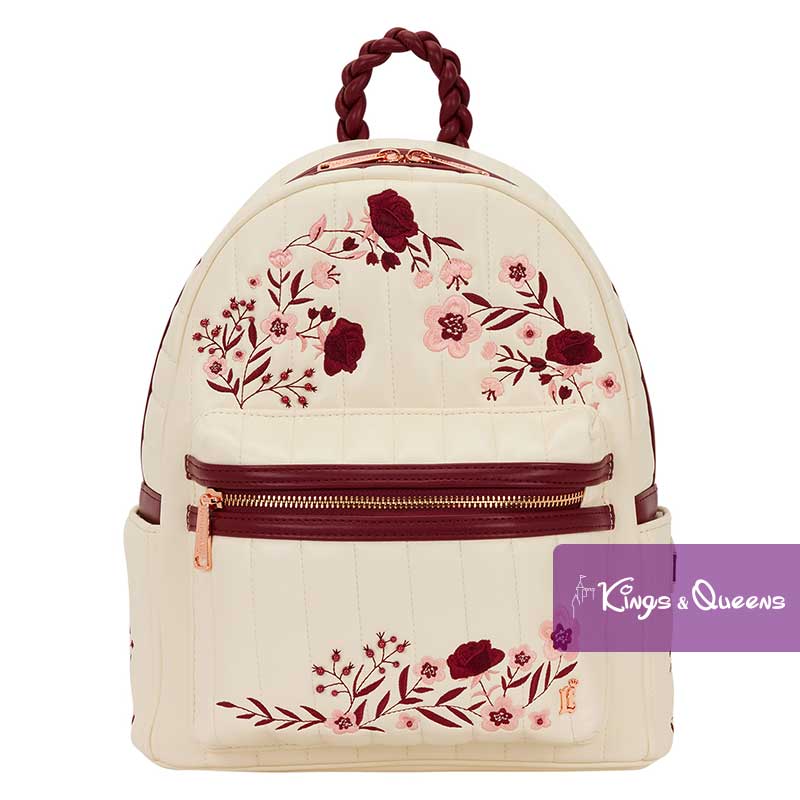 Loungefly Backpack Cream and Red Floral