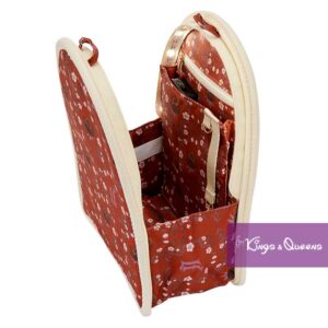 Loungefly Backpack Insert Organizer Cream and Red Floral Light-Up