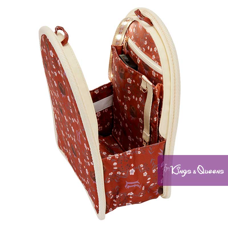Loungefly Backpack Insert Organizer Cream and Red Floral Light-Up
