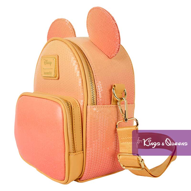 Loungefly Convertible Backpack & Crossbody Bag Mickey Mouse Glitter Disney