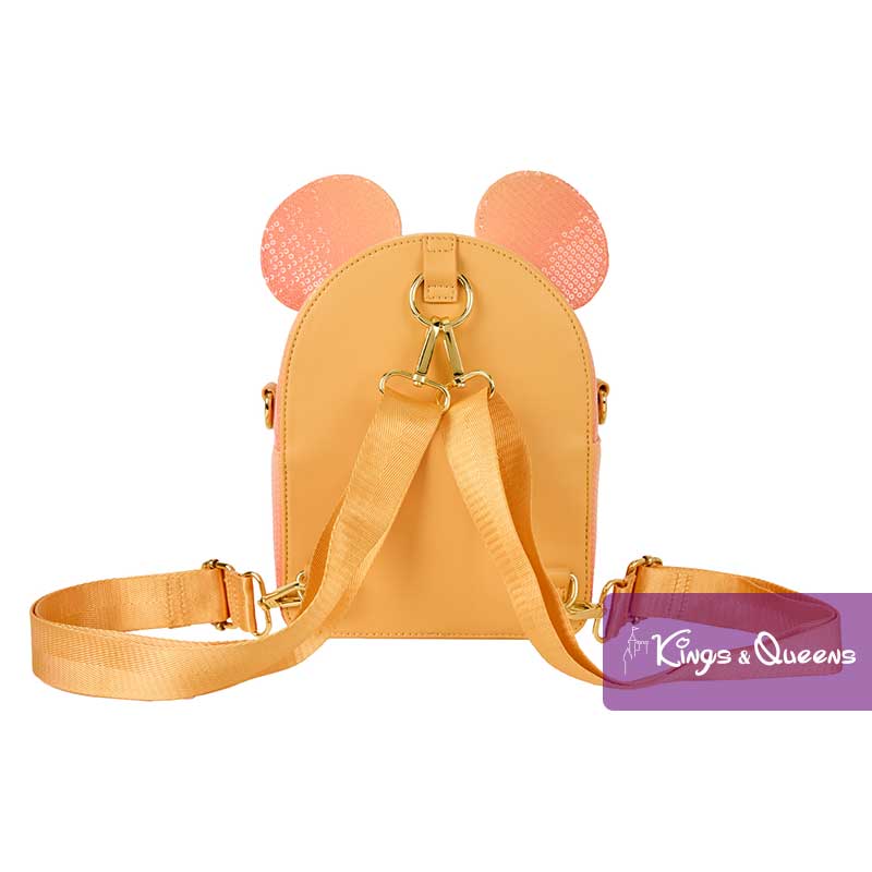 Loungefly Convertible Backpack & Crossbody Bag Mickey Mouse Glitter Disney