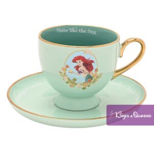 Disney Tea Coffee Cup Saucer Pastel Princess Ariel Mermaid