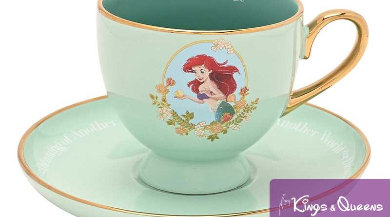 Disney Tea Coffee Cup Saucer Pastel Princess Ariel Mermaid
