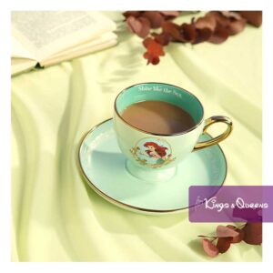 Disney Tea Coffee Cup Saucer Pastel Princess Ariel Mermaid