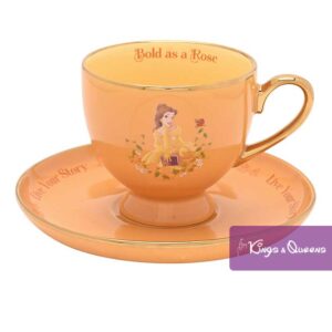 Disney Tea Coffee Cup Saucer Pastel Princess Belle Beauty Beast