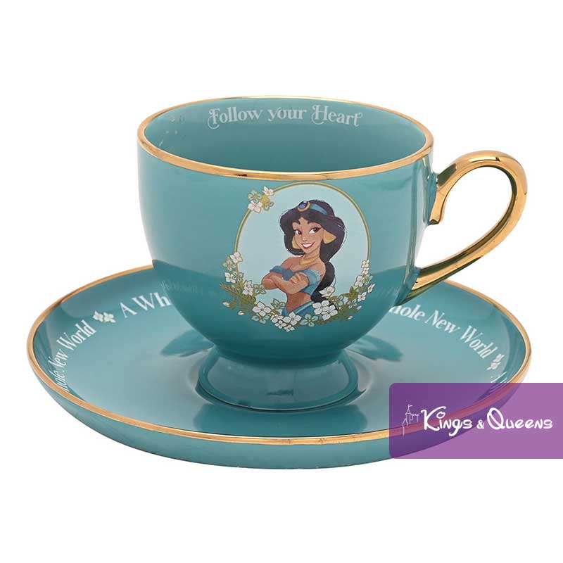 Disney Tea Coffee Cup Saucer Pastel Princess Jasmine Aladdin