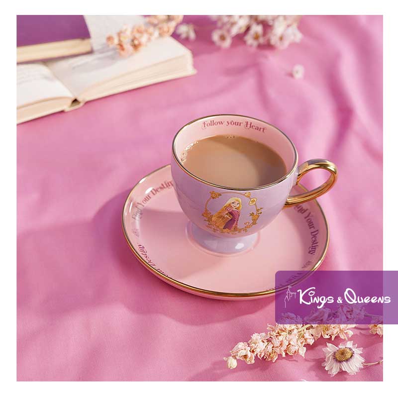 Disney Tea Coffee Cup Saucer Pastel Princess Rapunzel Tangled