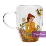Disney Glass Tea Mug Dried Flower Beauty Beast Belle Princess