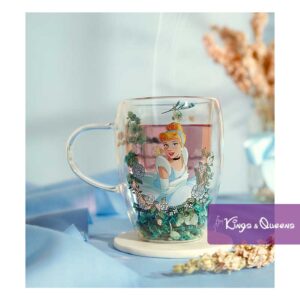 Disney Glass Tea Mug Dried Flower Princess Cinderella