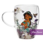 Disney Glass Tea Mug Dried Flower Princess Jasmine Aladdin