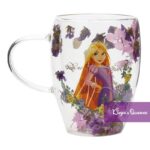 Disney Glass Tea Mug Dried Flower Princess Rapunzel Tangled