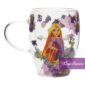Disney Glass Tea Mug Dried Flower Princess Rapunzel Tangled