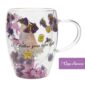 Disney Glass Tea Mug Dried Flower Princess Rapunzel Tangled