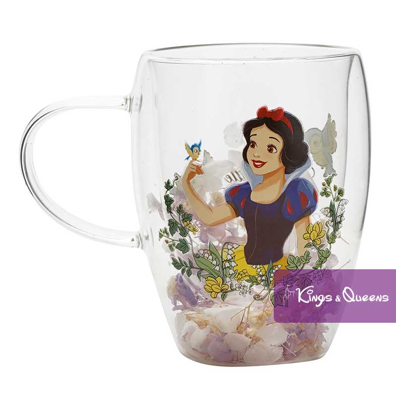 Disney Glass Tea Mug Dried Flower Princess Snow White