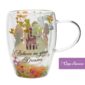 Disney Glass Tea Mug Dried Flower Princess Moana Tiana Jasmine Merida Belle Rapunzel