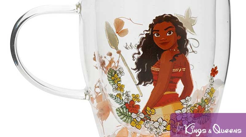 Disney Glass Tea Mug Dried Flower Princess Moana