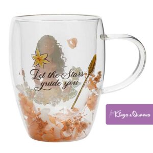 Disney Glass Tea Mug Dried Flower Princess Moana