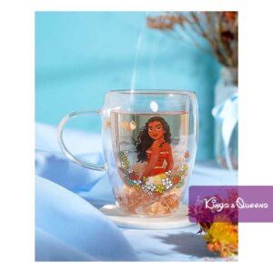 Disney Glass Tea Mug Dried Flower Princess Moana