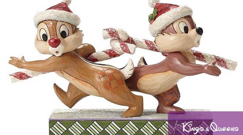 Disney Traditions Jim Shore Figurine Christmas Holiday Chip Dale Candy Cane