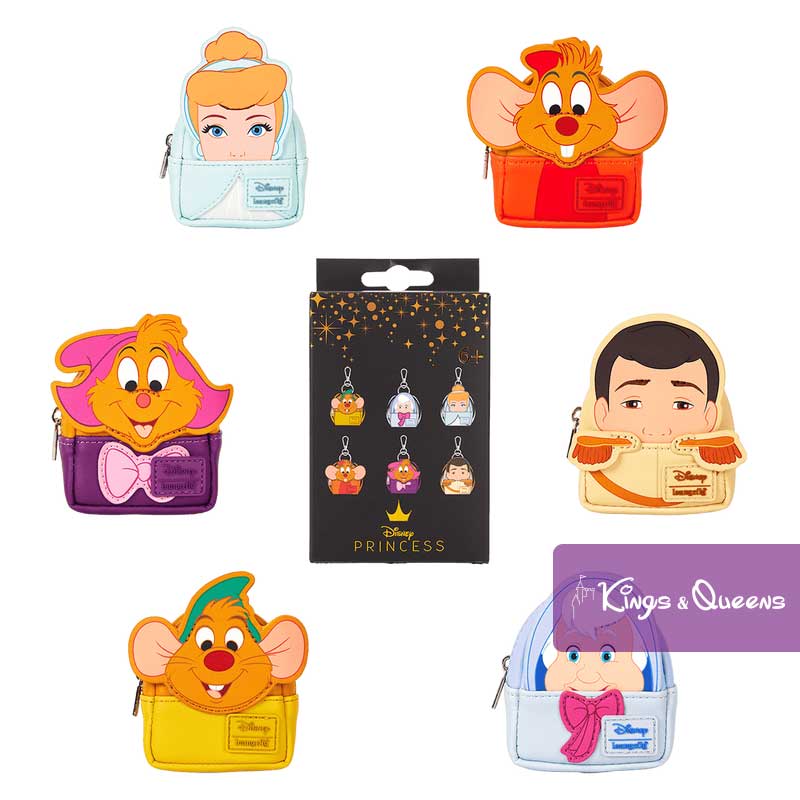 Disney Loungefly Mystery Backpack Bag Charm Cinderella Prince Charming Fairy Godmother Mary Jaq Gus