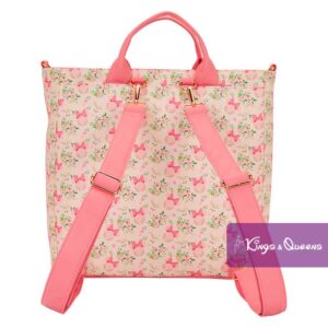 Disney Loungefly Tote Shoulder Bag Backpack Minnie Floral Flower Pink Bow