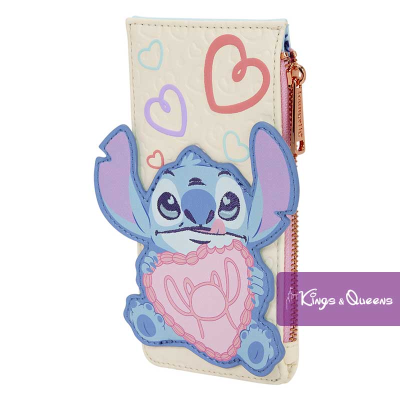 Disney Loungefly Wallet Card Holder Stitch Heart Valentine