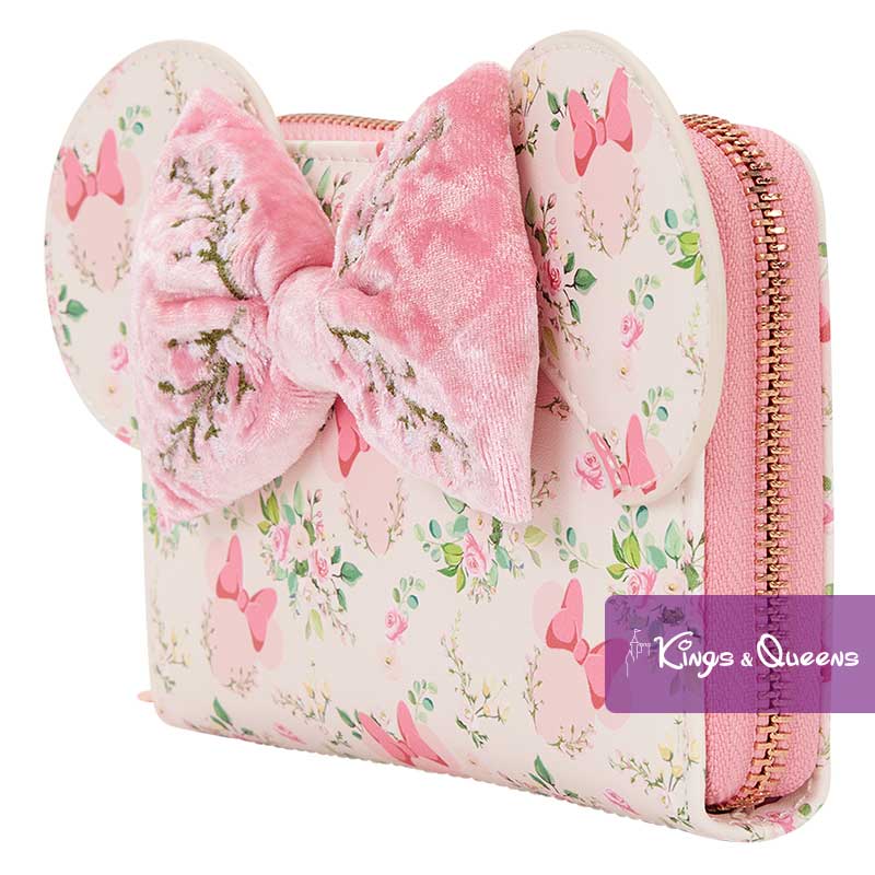 Disney Loungefly Wallet Minnie Floral Flower Pink Bow